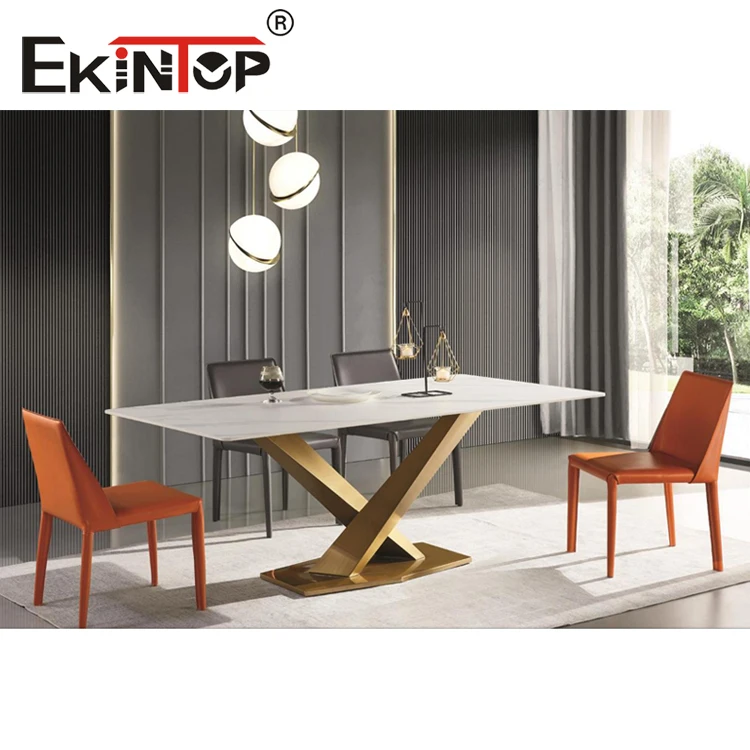 Ekintop luxurious italian dining room table set slate dining table 4 seater