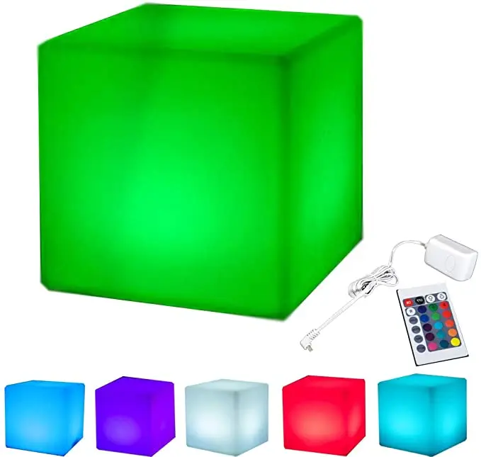 Rechargeable led plastic Nightclub Bar furniture Led cube lighting seat Led Cube Chair Stool Light