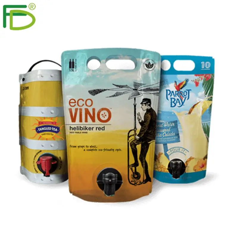 New Design Aseptic Fill Filling 2.5 Litre 2.5L 2Lt 85 Oz 85Oz Postmix Beverages Stand Up Pouch With Dispenser