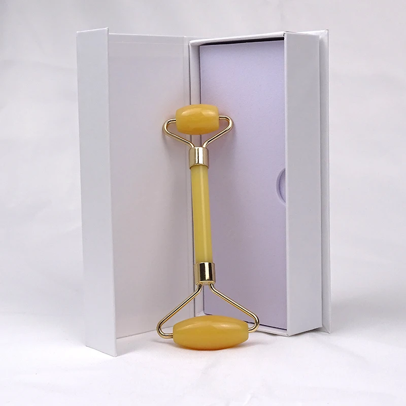 Wholesale Beauty Lift Skin Yellow Stone  Facial Skin Care Mini Jade Roller Gua Sha