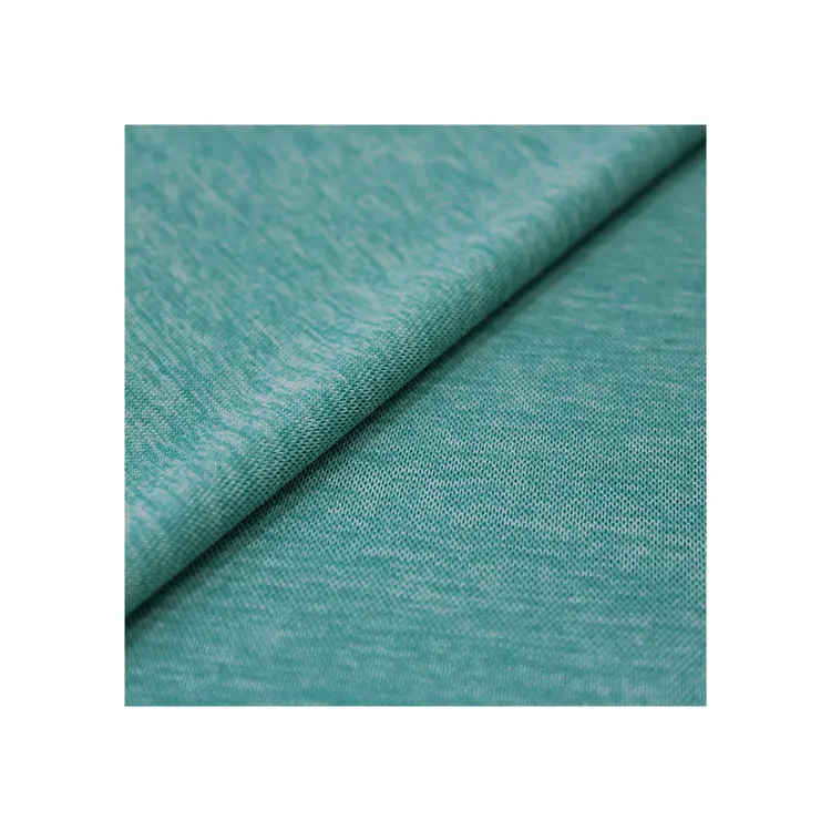 Sustainable Recycled PET sporty melange knit fabric for sportswear Eco-friendly GRS Certified RPET Recycled double knit Fabric
