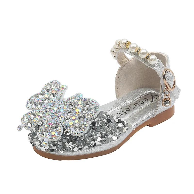 2024 Spring Autumn New Korean Velcro Closure Performance Dance Shoes Girls Junior Middle Big Children Princess Retro Shoes