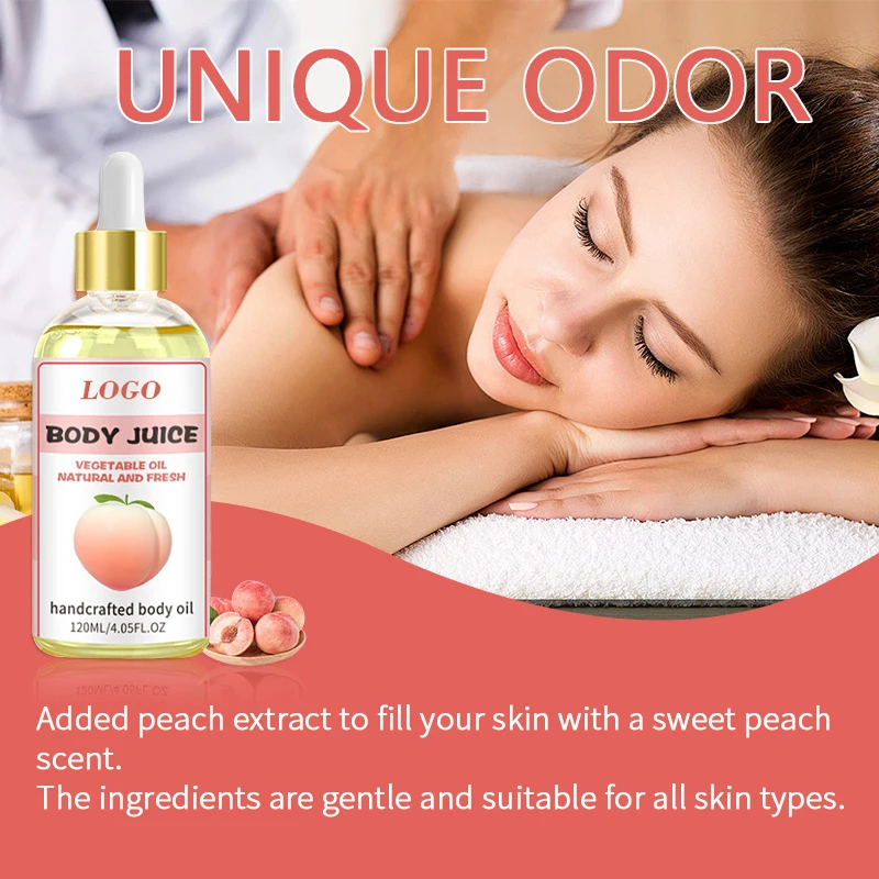 Shiny and Moisturizing Skin Essential Shimmery Glow Mist Face and Body Oil Body Perfume Peach Oil Wholesale