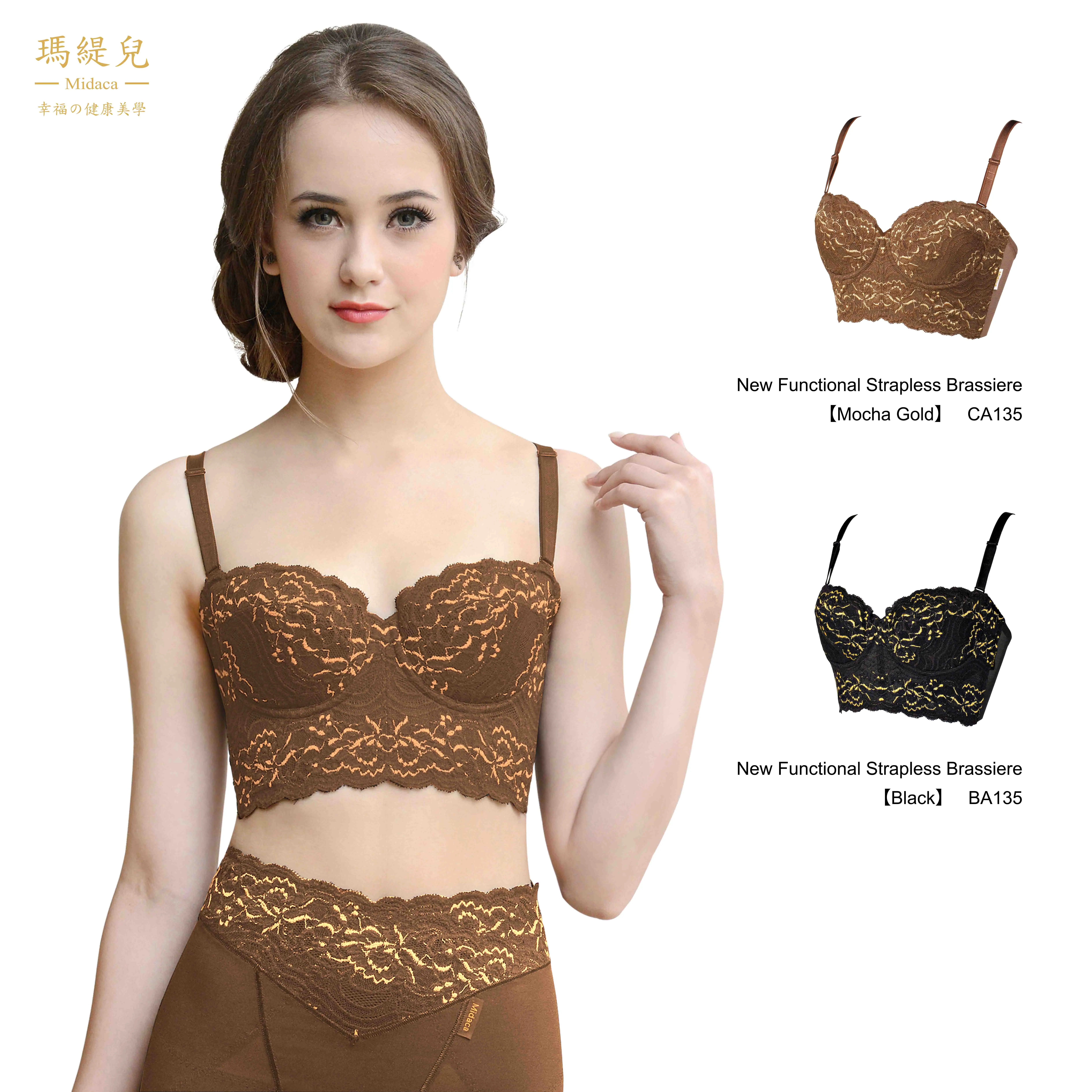 Wholesales Cheap Custom Eco-Friendly POLYESTER Plain Dyed Black Skinny Lady  Bras With Hole