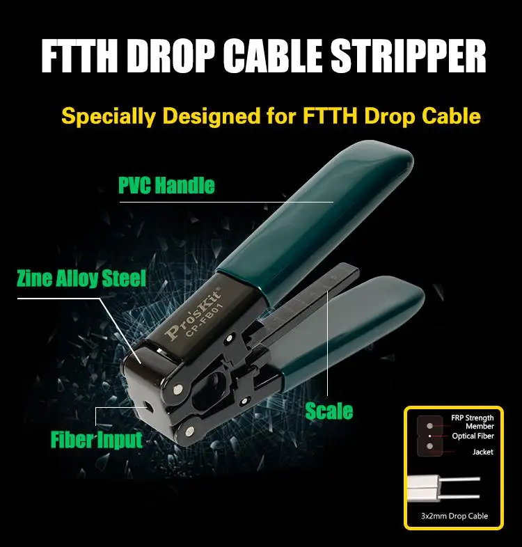 pk-9458 Professional FTTH tool kit  for fiber optic fusion splice Mechanical Splicing and patch cord termination procedure