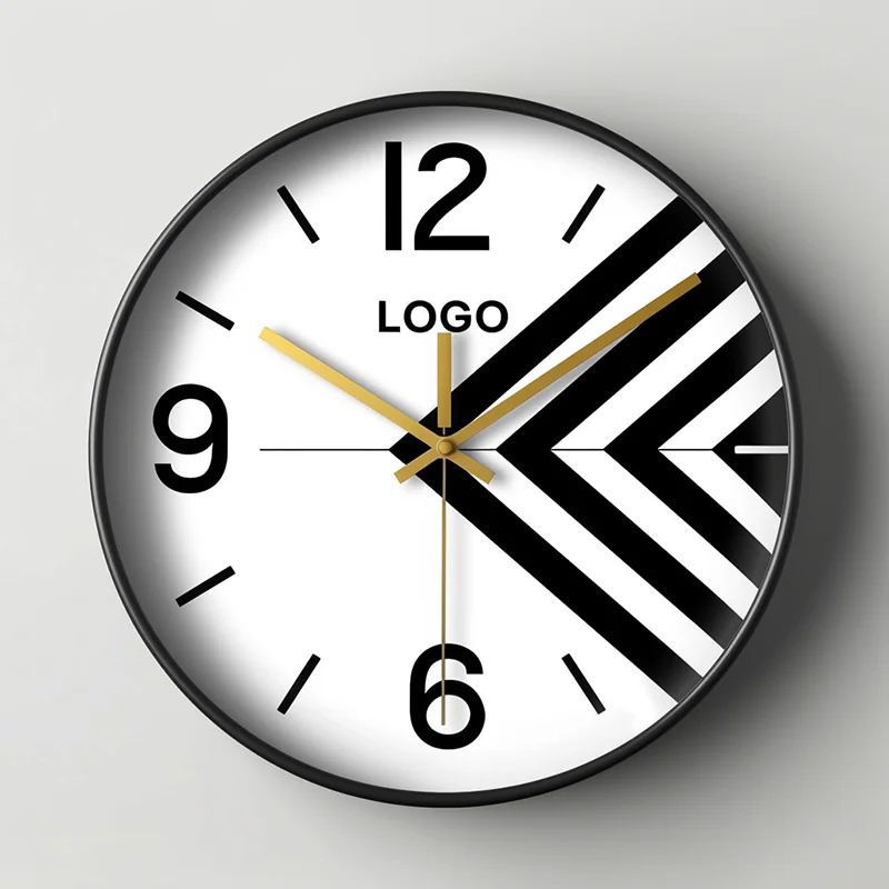 Competitive Price 12-Inch round Quality Quartz Wall Clock Big Decorative Plastic Needle Display for Living Room Placement