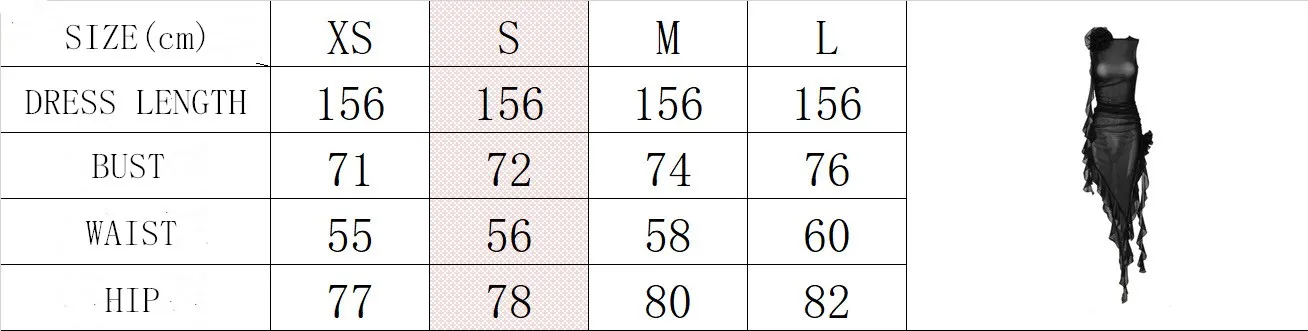 Office Lady Dress New Rose Gauze Flower Streamer Frilly Skirt Fashion Sexy  Ladies Clothes Black Irregular Slit Casual Dress