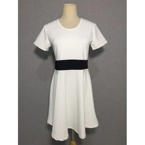 Sublimation Blank Woman Ladies 87/13 Capped Short Sleeve Skater Dress