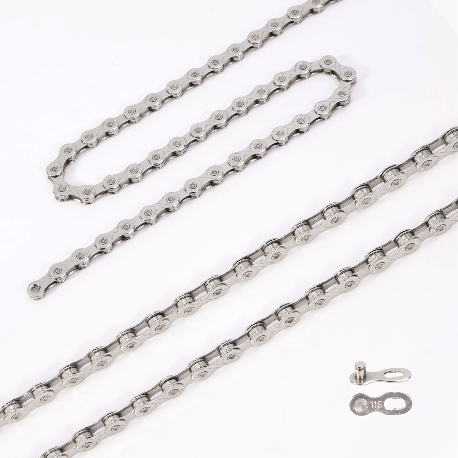 Высокое качество FNC 11 скоростная Серебристая устойчивая к ржавчине нержавеющая сталь неполый дорожный горный велосипед цепь