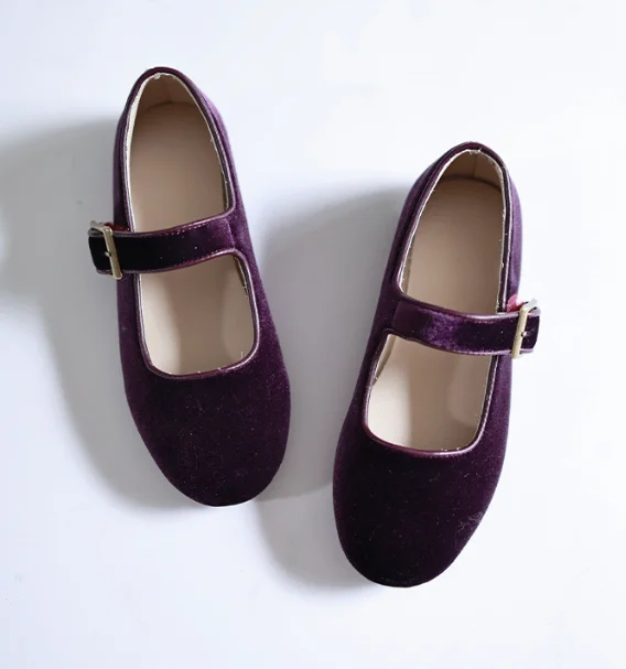 Fashion Wholesale Bulk Princess Children Custom Made Dress Party Velvet  Mary Janes Kids Shoes For Girls