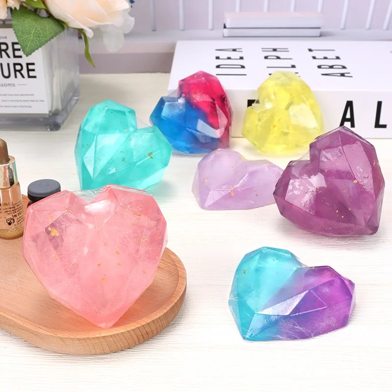 Hot selling gemstone shaped handmade soap, diamond soap, bath and facial cleanser diy soap