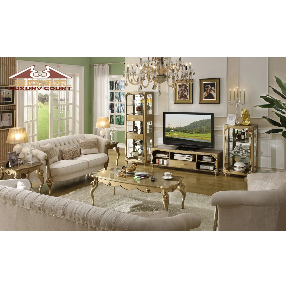 Longhao Furniture Manufactory European Classic Fabric Corner L Shaped Sofa Set for Living Room