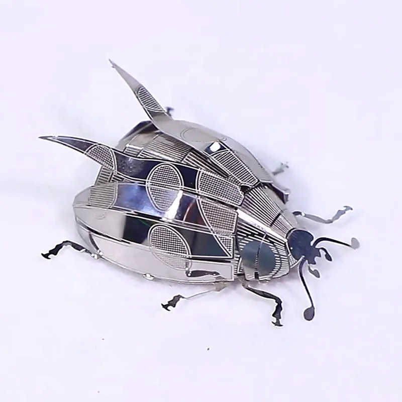 Custom Photo Etching 3D Handmade Stainless Steel Metal Model Parts Stag Beetle Metal Puzzle Model