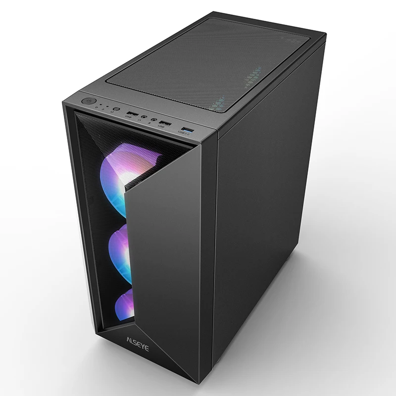  Оптовая продажа игровой чехол для ПК с водяным охлаждением и космическим черным корпусом средней