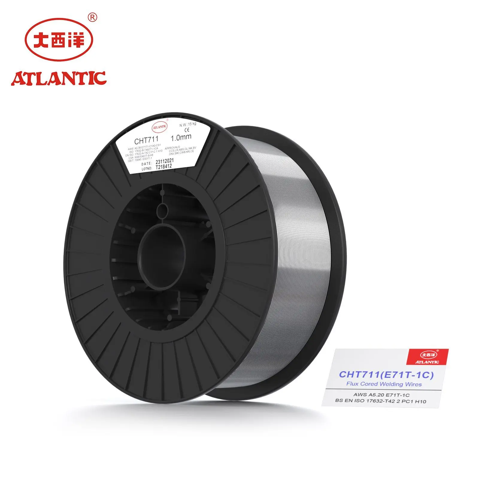 Заводская компания Atlantic OEM ODM 15 кг/катушка Cht711 1 2 мм/1 6 мм E71t-1c флюсовый сердечник