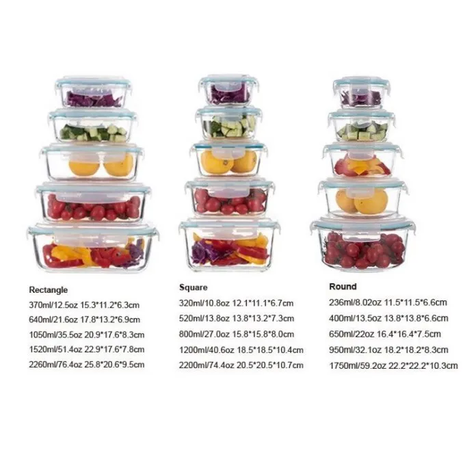 18 шт набор кухонных комплексное решение стеклянный контейнер для хранения продуктов питания без добавления бисфенола А приготовления пищи герметичной крышки