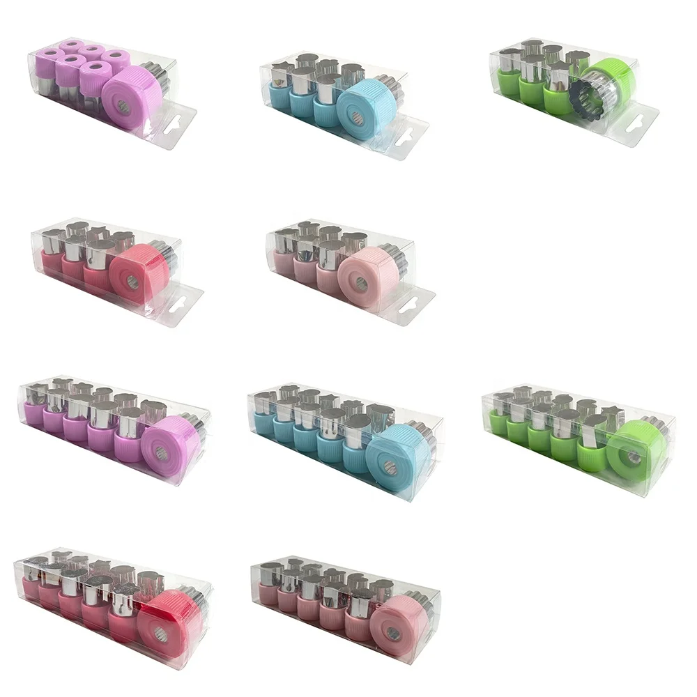 Kitchen Baking Cooking Cookie Cutters Stainless Steel Vegetable Fruit Biscuit Cutters Set With Plastic Cover