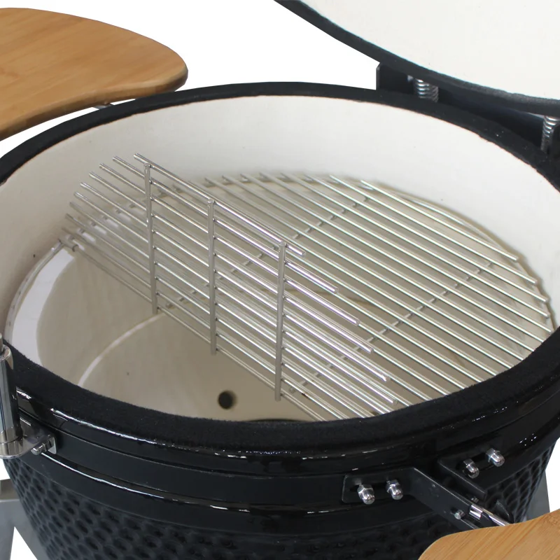 Removable Barbecue Outdoor Charcoal Barbecue Black Ceramic BBQ Kamado Grill
