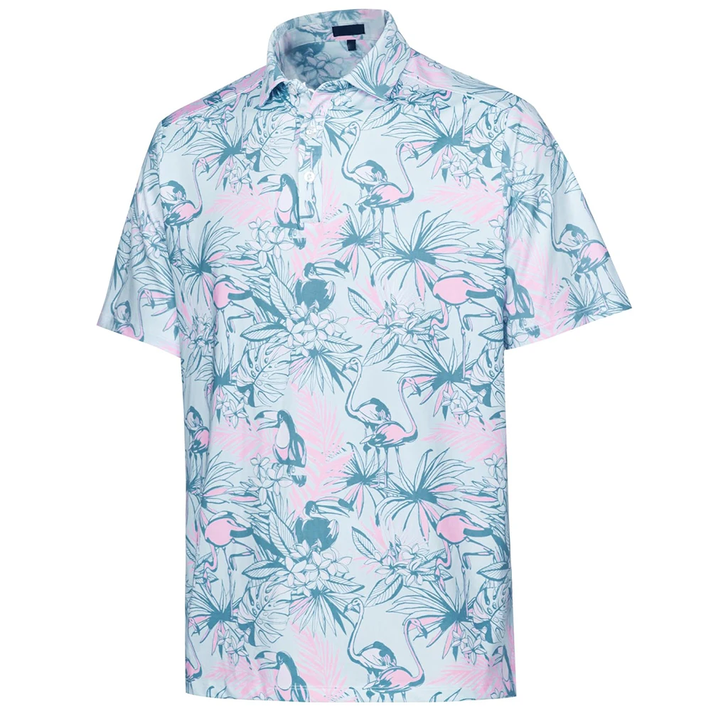 Wholesale 88% Polyester 12% Spandex Short Sleeve Golf Polo Shirt Clothing Custom Sublimated Print Quick Drying Mens Golf Polo