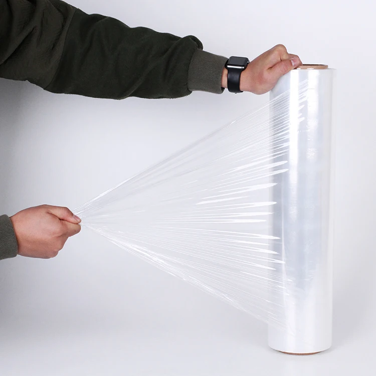 18 inch transparent manual 15 micron stretch film 3kg