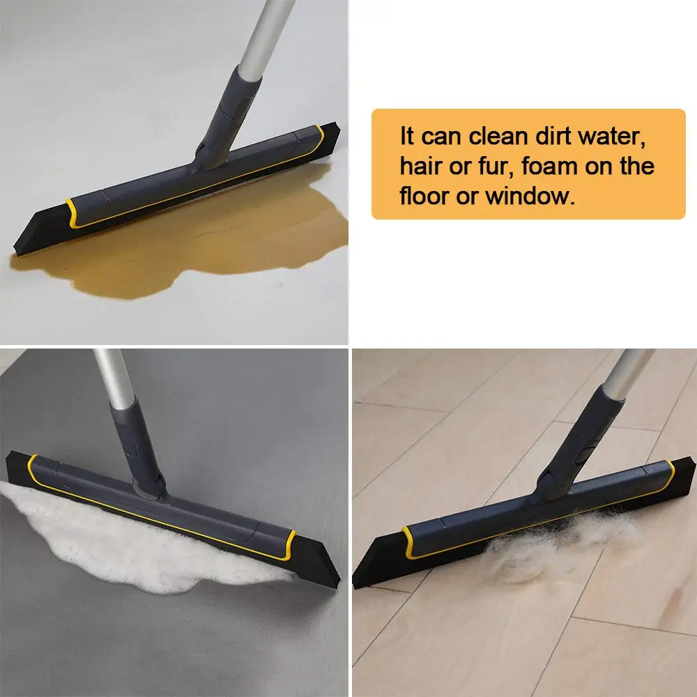 Floor Squeegee Broom Perfect for Shower Bathroom Kitchen Home Tile Pet Hair Fur Floor Marble Glass Window Water Foam