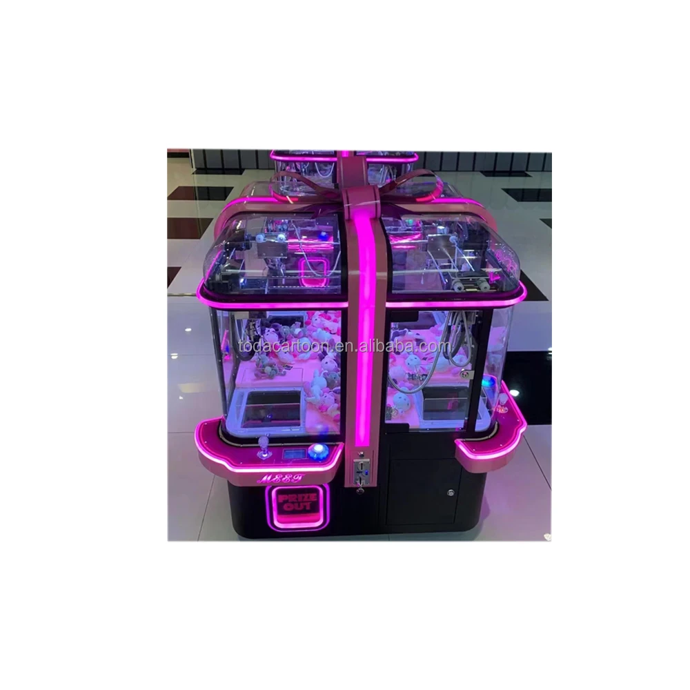 Toda coin operated arcade 4 players plush toys big claw machine cube toy claw machine claw machine