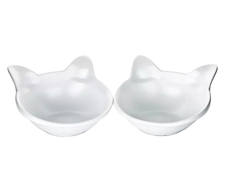 TWO bowls in one packing Cat ears ceramic bowl two bowls in one dog teddy bear water birdbath cat basin pet products 1 buyer