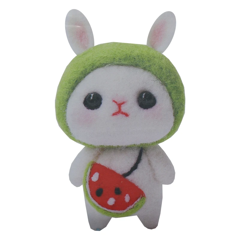 Wool Felt Poke Happy Diy Self-made Material Bag Cat Cat Rabbit Shiba Series Plush Doll