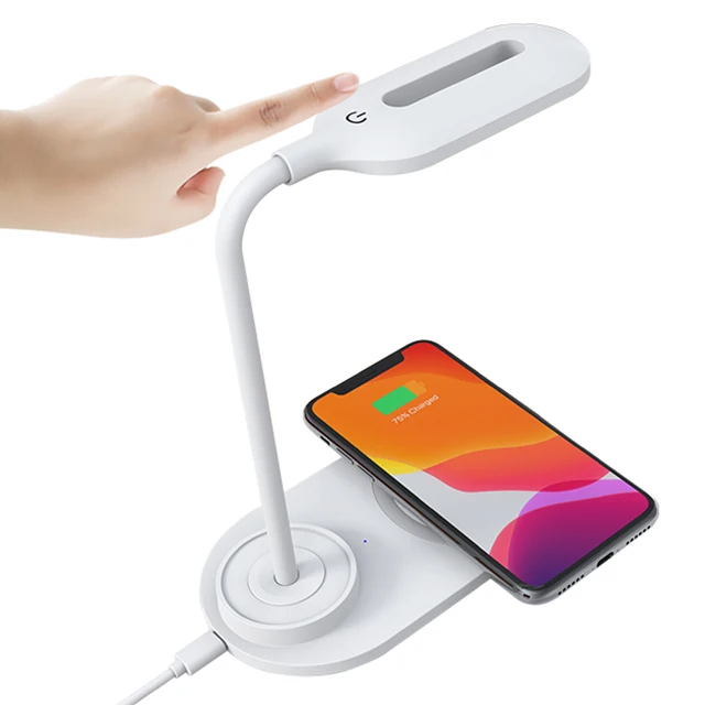 UUTEK HT-12 Foldable 10W Fast Charge Cool Warm Color Temperature Switch Touch Sensor Button Desk Lamp Wireless Charger with LED