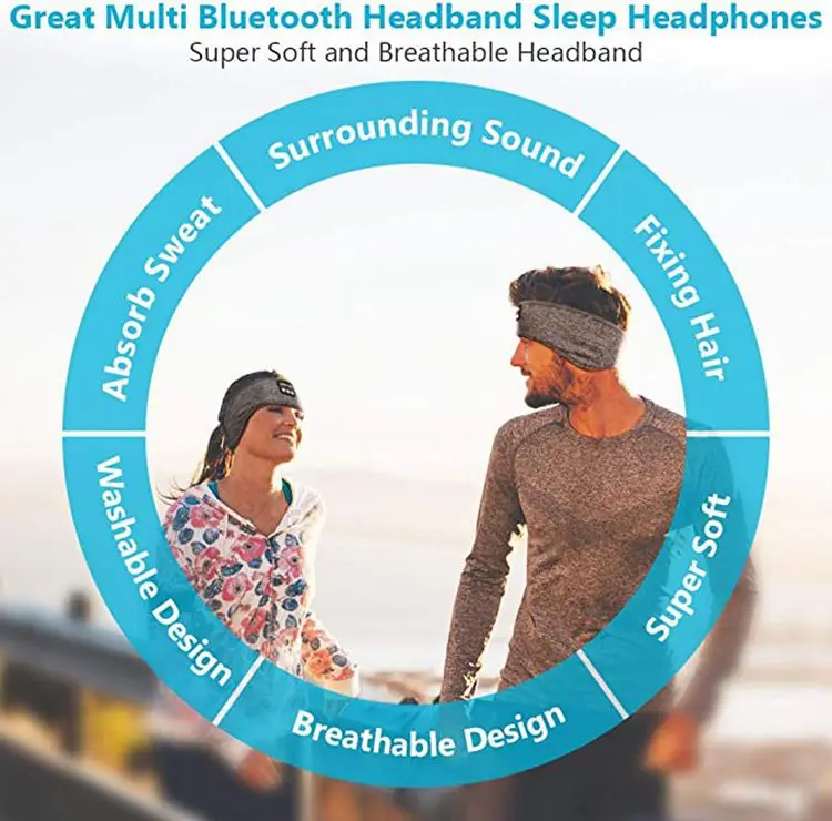 long working time Wireless music sports headband sleeping eye mask headphone insert Sleeping headphones headband