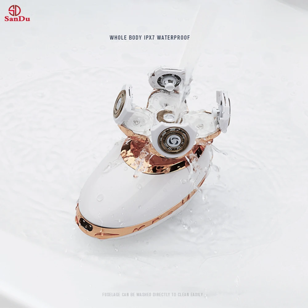 
Digit display Rotary Razor Beard Nose Hair Trimmer Face USB charging5 Shaver Heads LED Electric Shaver Razor for Men 