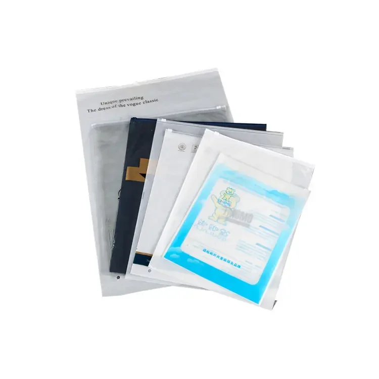 Environment Protection Household Thick Clear Logo Foldable Clothing Ziplock Plastic Packaging Bags