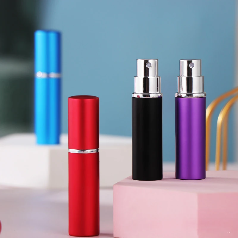 Empty 5ml Cosmetic Portable Travel Pocket Mini Round Container Aluminum Refillable Perfume Gift Spray Bottles