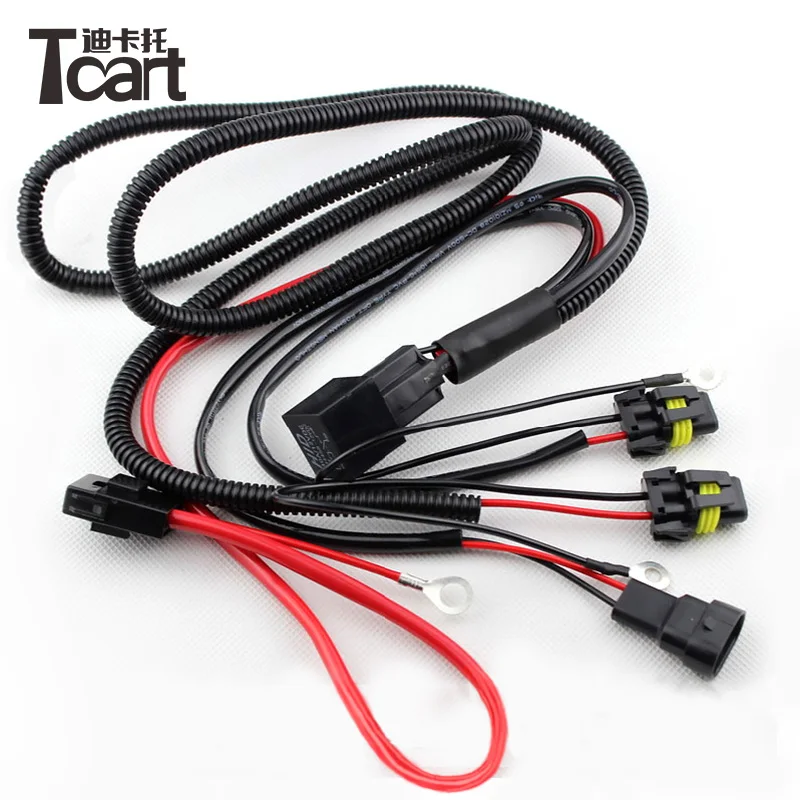 Tcart auto Light Accessories 12v 35w HID Xenon Headlight bulb 9005 9006 HID Power Relay Harness xenon lamp Auxiliary adapter