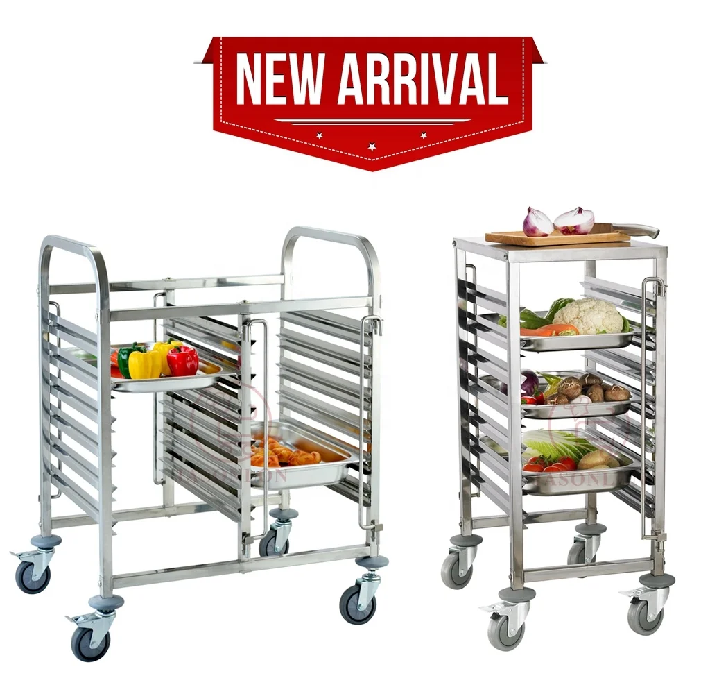 Stainless Steel Rack Trolley Aluminium Baking tray Pans trolley & GN Pan 15/16 Layers Double lines bakery tray rack trolley