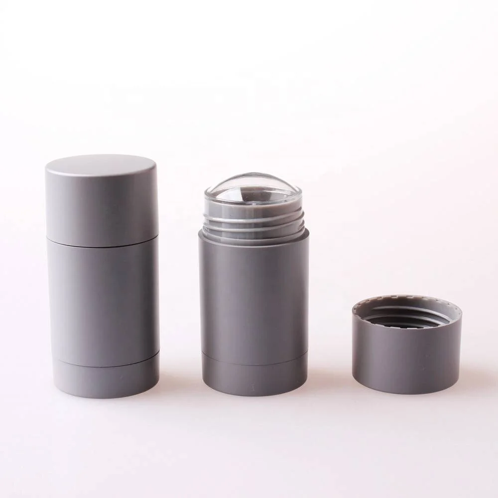 2.65 oz Silver Polypro Deodorant Tubes with Silver Dome Caps