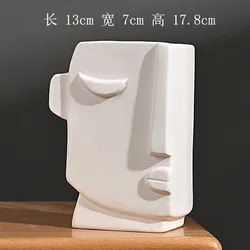Hot Sale Nordic Modern White Human Face Ceramic Vase For Home Decor Office Table Top Porcelain Flower Pot Accessories