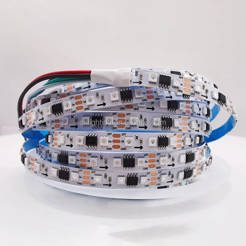 3535 RGB Светодиодная лента программируемая индивидуальная Гибкая полноцветная светодиодная 96 светодиодов IC RGBIC ws2811 2811