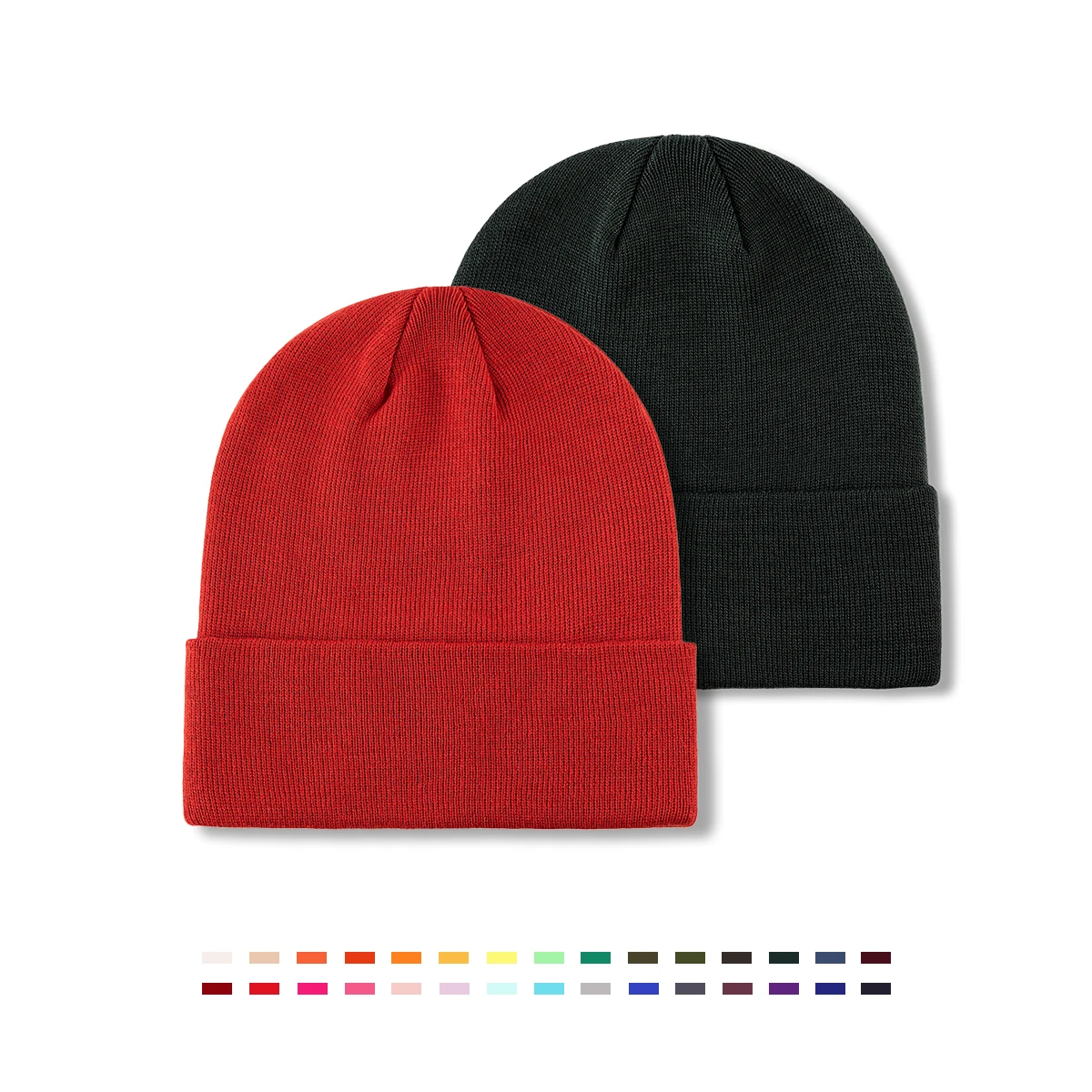 Wholesale Cuff Baby Hats Blank Plain Beanie Cap Custom Recycled RPET Material Children Baby Knitted Winter Hats for Kids