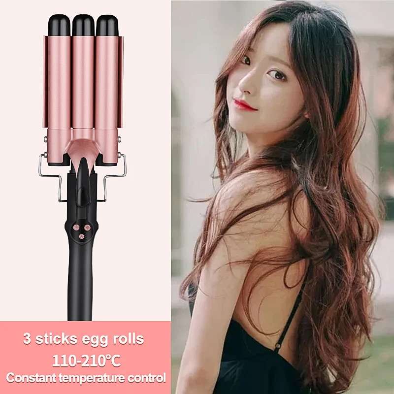 Newest pink waver soft hair roller curler heat automatic wireless hair curler