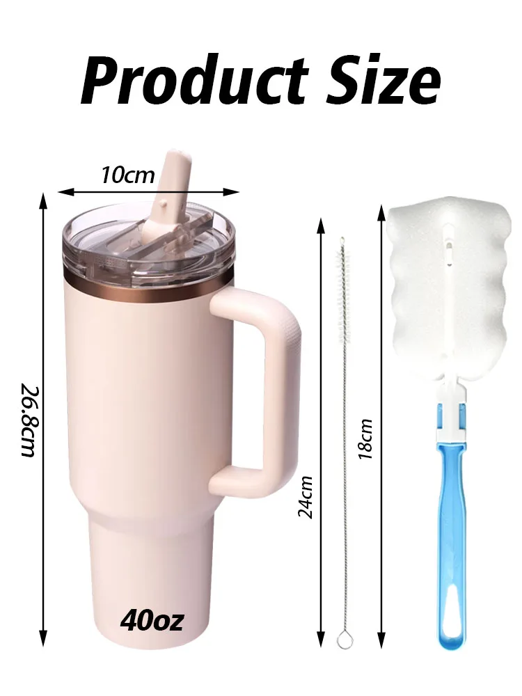 2025 New 40oz Stainless Steel Leak Proof 40oz Travel Tumbler Mug With Detachable Flip Straw