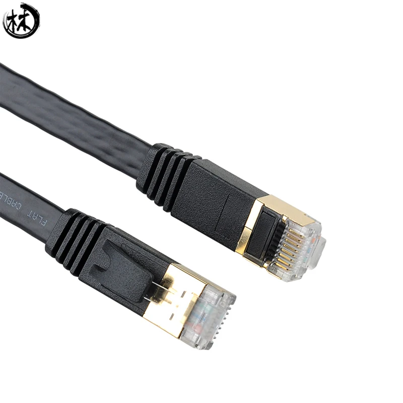 Плоский CAT7 sstp соединительный кабель CAT 7 Ethernet кабель патч-корд с позолоченным разъемом RJ45