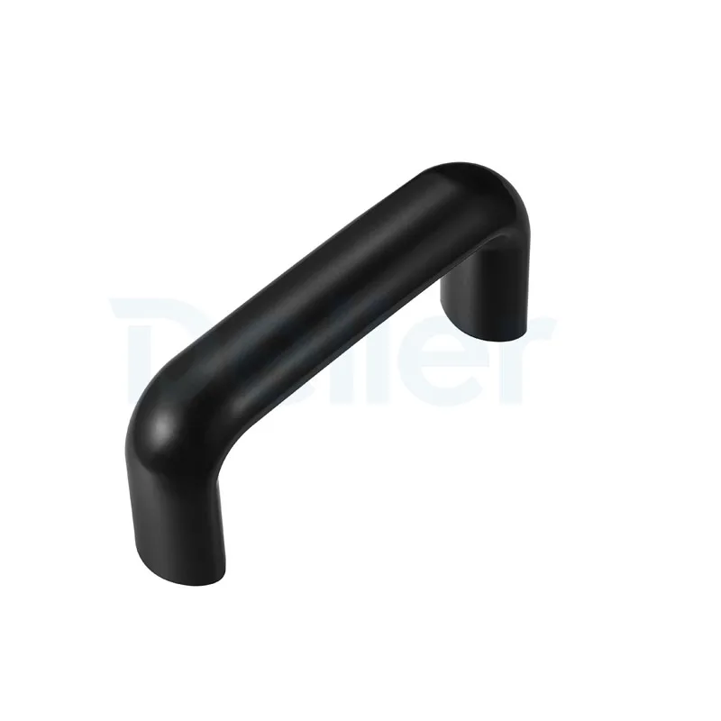 Ручка для промышленной мебели черная Латунная вставка duroplast пластиковая