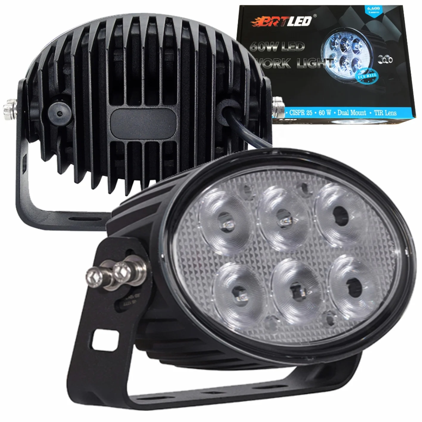 12V 60W High Power Spot Flood Light Led Car Truck Tractor Heavy Duty Agricultural Marine  Led Work Light