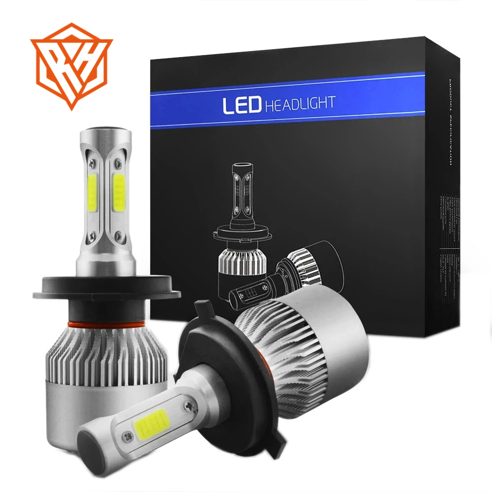 
S2 H4 H7 H13 H11 9005 9006 COB LED Headlight 72W 8000LM All In One Car LED Headlights Bulb Head Lamp Fog Light H1 H4 H7 H11 LED 