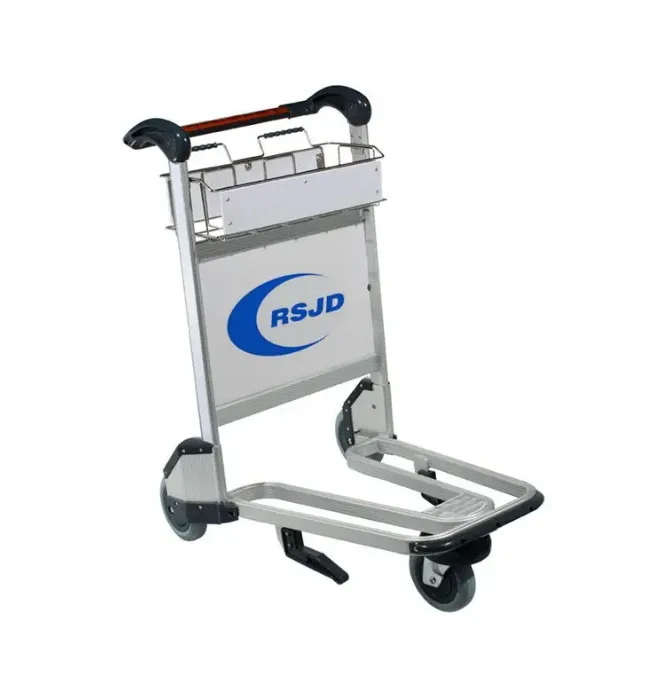Aluminum Hand Cart Trolley With Brake For Airport Luggage Baggage Service