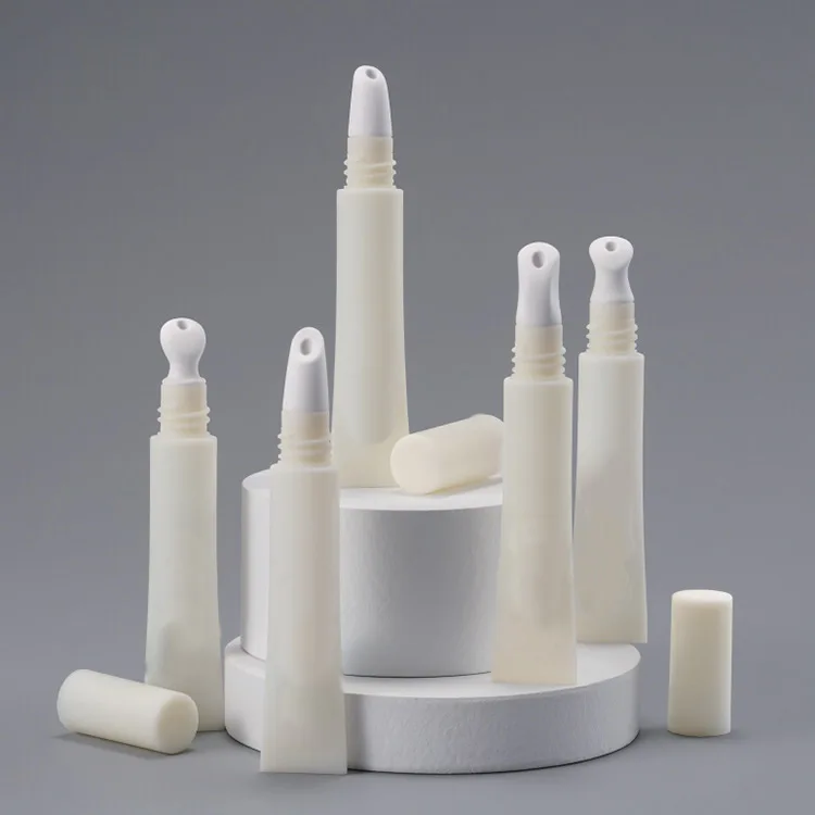 Custom Eye Cream Cosmetic squeeze Tube 20ml PE Soft Tube with Massage Applicator Metal ceramics Eye Cream Tube Packaging