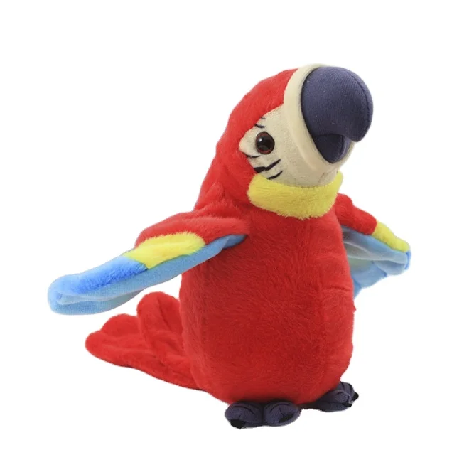 New electric voice recorder learn to talk wiggle flapping parrot plush toy