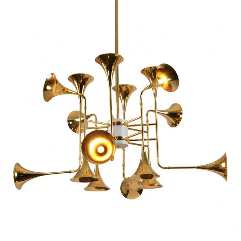 Factory directly wholesale cheap price Italy post modern nordic metal and gold Botti Art Deco trumpet Pendant Lamp