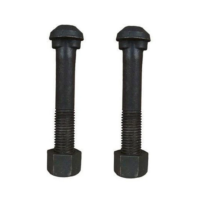 High strength grade 8.8 black galvanized track splint bolt and nuts HDG round head oval neck bolts for grooved pipe fittings